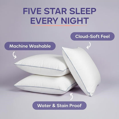Hotel Pillow Waterproof & Stain-Resistant Cloud-Soft Hypoallergenic Machine