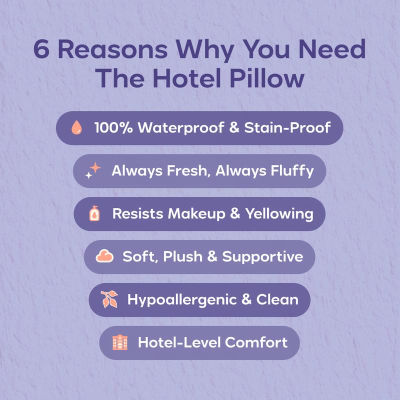 Hotel Pillow Waterproof & Stain-Resistant Cloud-Soft Hypoallergenic Machine