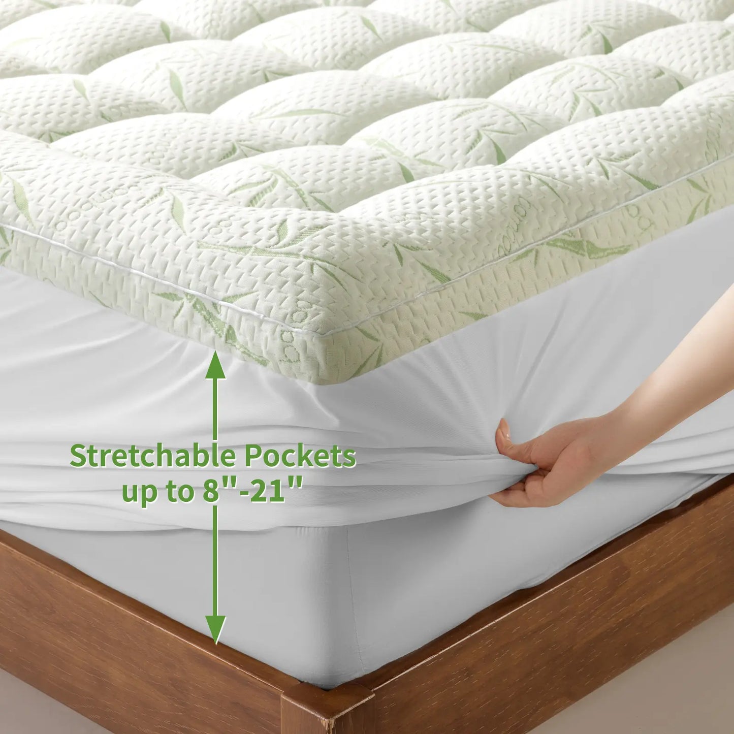 ☁️Extra-thick-down-feather-mattress-protector-pure-cotton-skin-friendly-machine-washable