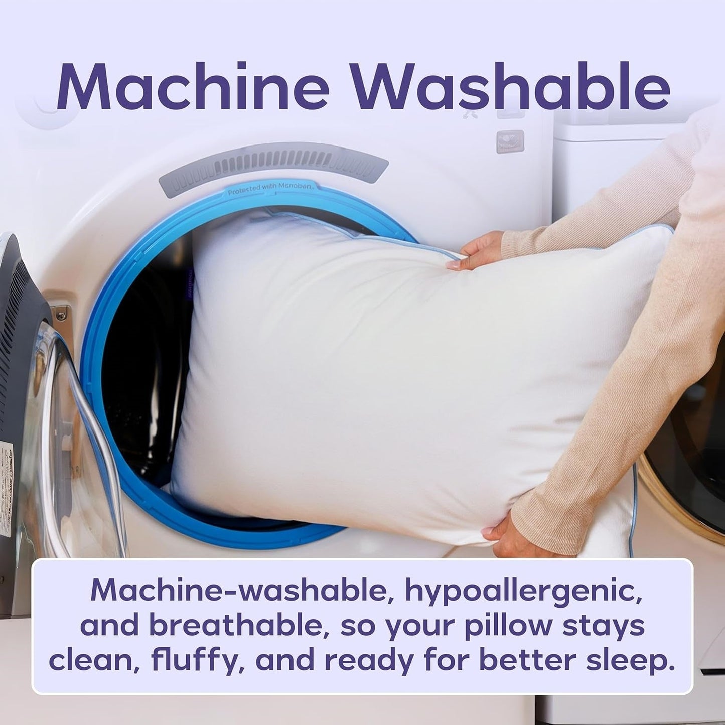 Hotel Pillow Waterproof & Stain-Resistant Cloud-Soft Hypoallergenic Machine