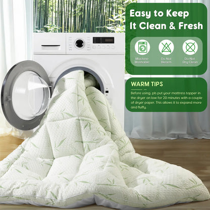 ☁️Extra-thick-down-feather-mattress-protector-pure-cotton-skin-friendly-machine-washable